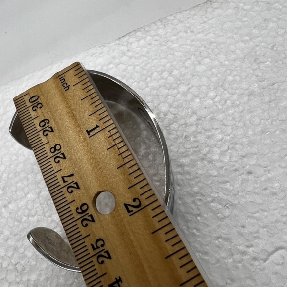 Women's Coach Wide Band Multi-Colored Silver Toned Cuff Bangle Bracelet Gift - Picture 4 of 7